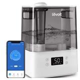 LEVOIT Humidifiers for Bedroom Large Room Home, Smart Wifi Alexa Control, 6L Top Fill Cool Mist for Baby and Plants, Ultrasonic, Essential Oil Diffuser, Customized Humidity, Night Light, Quiet, Gray