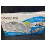 Comfort Zone 3-Speed Reversible Twin Window Fan with Remote Control