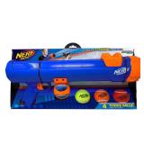 GIFT SET: 20in Blaster & 4 Tennis Balls - Blue/Orange/Gray, and Blue, Green, Orange and Red
