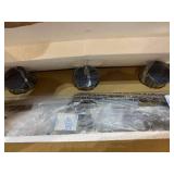 LNC Adjustable Track Lighting Fixture Farmhouse 3 Heads Ceiling Spotlight for Kitchen, Dining & Living Room, Foyer and Cloakroom, Wall, Wood & Black