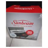 Queen Electric Velvet Bed Blanket with Heated Foot Gray - Sunbeam