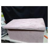 Plush Pink Fold Out Storage Ottoman