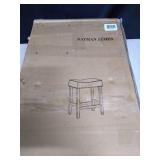 Nathan James Hylie Nailhead Wood Pub-Height Counter Bar Stool 29" Gray Fabric Cushion Dark Brown Finish