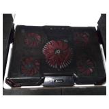 KLIM Cyclone Laptop Cooling Pad - 5 Fans Cooler - No More Overheating - Increase Your PC Performance and Life Expectancy - Ventilated Support for Laptop - Gaming Stand to Reduce Heating (Red)