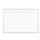 U Brands 40"x30" Magnetic Dry Erase Calendar Board White Decor Frame