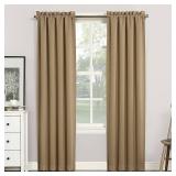 Sun Zero Preston 40" x 95" Rod-Pocket Blackout Curtain Panel Pair Taupe