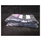 No. 918 Sheer Voile Grommet Curtain Panel Pair 63" L x 59" W Navy