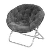 Mainstays Faux Fur Saucer Chair, Black