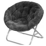 Mainstays Faux Fur Saucer Chair, Black