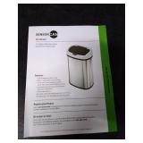 iTouchless - 13 Gallon Touchless Sensor Trash Can with AbsorbX Odor Control System, Stainless Steel Oval Shape Kitchen Bin - Silver
