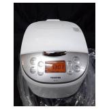 Toshiba TRCS01 Cooker 6 Cups Uncooked (3L) with Fuzzy Logic and One-Touch Cooking, Brown Rice, White Rice and Porridge