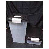 IRIS USA, Inc. Airtight Pet Food and Treat Storage Container Combo, Gray, black (500090)