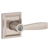 Baldwin Torrey Low Profile Rose Keyed Entry Lever Featuring SmartKey in Satin Nickel