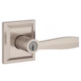 Baldwin Torrey Low Profile Rose Keyed Entry Lever Featuring SmartKey in Satin Nickel