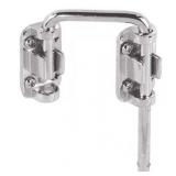 Sliding Glass Door Handle Set, 6-5/8 in., Diecast and Wood, Hook Style, Flush Mount, Keyed