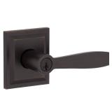 Baldwin Torrey Low Profile Rose Keyed Entry Lever Featuring SmartKey in Venetian Bronze