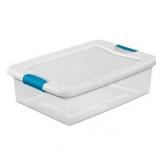 Sterilite 501864 32 qt Latching Box with White Lid & Blue Latches
