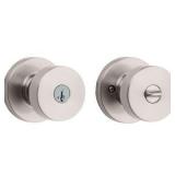 Pismo Round Keyed Entry Knob featuring SmartKey Securityâ¢ in Satin Nickel