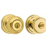 Kwikset Juno Keyed Entry Knob Featuring SmartKey Securityâ¢ In Polished Brass Model # 97402-734