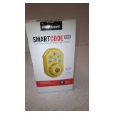 Kwikset 909 Smartcode Traditional Electronic Deadbolt Featuring SmartKey Securityâ¢ In Polished Brass Model # 99090-017