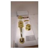 Kwikset 95530-017 Polished Brass Montara Two-Point Locking Single Cylinder Handleset With Juno Knob