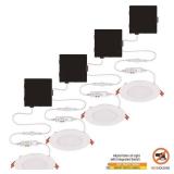 Commercial Electric Ultra Slim 4 in. Color Selectable New Construction and Remodel Canless Recessed Integrated LED Kit (4-Pack)