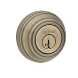 Kwikset 980 Deadbolt - Keyed One Side - featuring SmartKey, Antique Brass