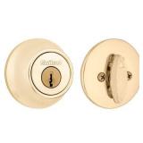 Kwikset 660 Sgl Cyl Deadbolt Featuring SmartKey Securityâ¢ In Polished Brass Model # 96600-675