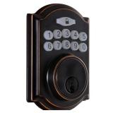 Defiant Castle Aged Bronze Single Cylinder Electronic Keypad Deadbolt