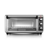 Black+Decker - 8-Slice Extra-Wide Convection Countertop Toaster Oven - Stainless Steel