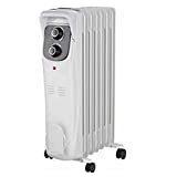 Comfort Zone 1,500-Watt Oil-Filled Electric Space Heater Radiator with Silent Operation , White