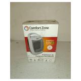 Comfort Zone 1500-Watt Energy-Save Oscillating Ceramic Heater, Silver, (Damaged )
