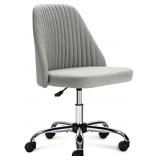 Home Office Desk Chair - Adjustable Rolling Chair, Armless Cute Modern Task Chair for Office, Home, Make Up, Small Space, Bed Room