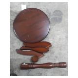 Decor Therapy Pedestal 24" Accent Table, Aged Cherry