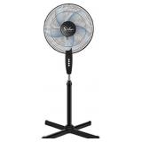 Simple Deluxe Oscillating 16" Adjustable 3 Speed Pedestal Stand Fan with Remote Control for Indoor, Bedroom, Living Room, Home Office & College Dorm Use, Black