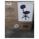 Hodedah Armless Adjustable Height Swiveling Task Chair for Kids - Black