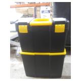 Stalwart - 75-3042 Stackable Mobile Tool Box with Wheels Black, Yellow, Clear
