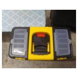 Stalwart - 75-3042 Stackable Mobile Tool Box with Wheels Black, Yellow, Clear