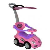 Chromewheels 3 In 1 Ride On With Pushing Bar & Canopy - Pink