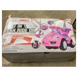 Chromewheels 3 In 1 Ride On With Pushing Bar & Canopy - Pink