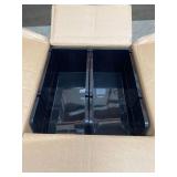 IRIS USA Large Stacking Plastic Storage Bin, Black, 8 Bins