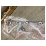 AA Warehousing L594C Bentley Frame 4 Light Bathroom Vanity Fixture 27.5 Inch White Glass, Chrome, Silver