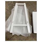 Amazon Basics Solid Wood Saddle-Seat Kitchen Counter-Height Stool - Set of 2, 24-Inch Height, White