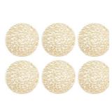 5 Packages - DII Woven Paper Round Kitchen Placemat Set, 15" Diameter, 100% Woven Paper, Set of 6/pkg