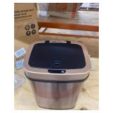 Nine Stars 3 gal Motion Sensor Rectangular Shape Stainless Steel Trash Can Gold