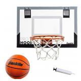 Franklin Sports Over The Door Basketball Hoop - Slam Dunk Approved - Shatter Resistant - Standard 17.75" x 12"