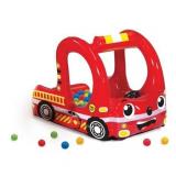 Banzai Rescue Fire Truck Play Center Inflatable Ball Pit - Includes 20 Balls