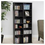 Atlantic Oskar Adjustable Media Cabinet - Holds 464 CDs, 228 DVDs or 276 Blu-rays, 12 Adjustable and 4 Fixed Shelves PN38435719 in Espresso