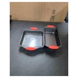 Nutrichef w/ Heat Red Silicone Handles, Oven Safe up to 450°F, Cookware Set - 7 Pieces