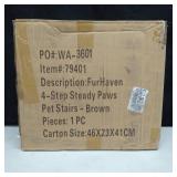 FurHaven Pet Stairs Steady Paws 4-Step Pet Stairs, Brown